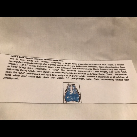 Blue Topaz & Diamond Pendant Necklace and Chain - Picture 6 of 7